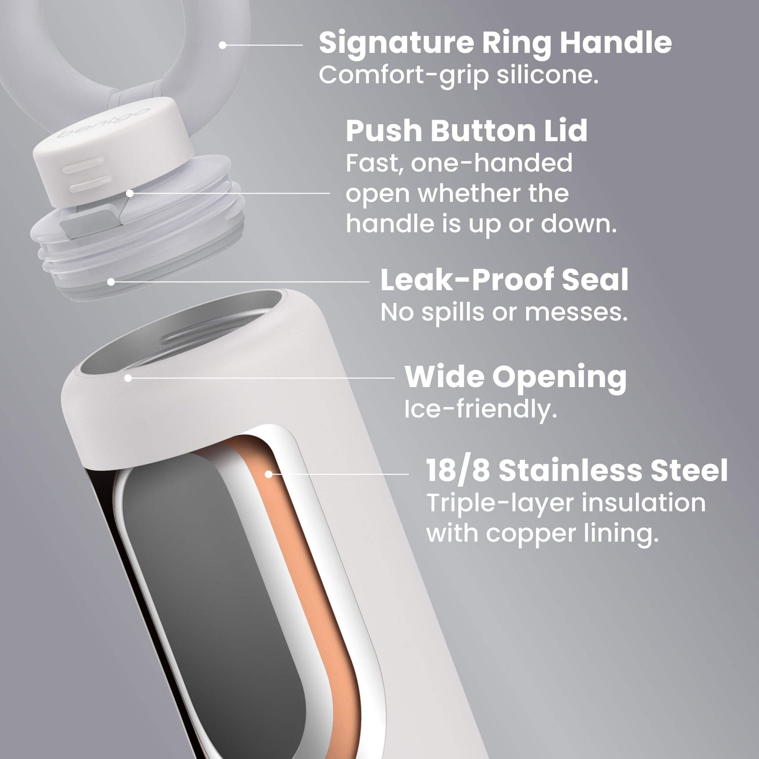 Bentgo Lift™ Chug Lid Water Bottle (40 fl oz) - Image 12