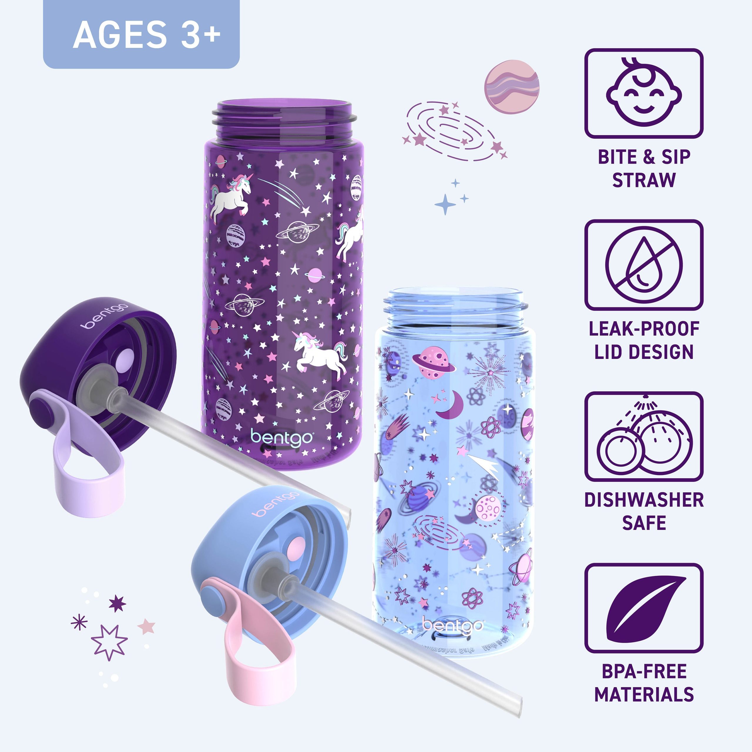Bentgo Kids Prints Water Bottle (2-Pack) - Image 10