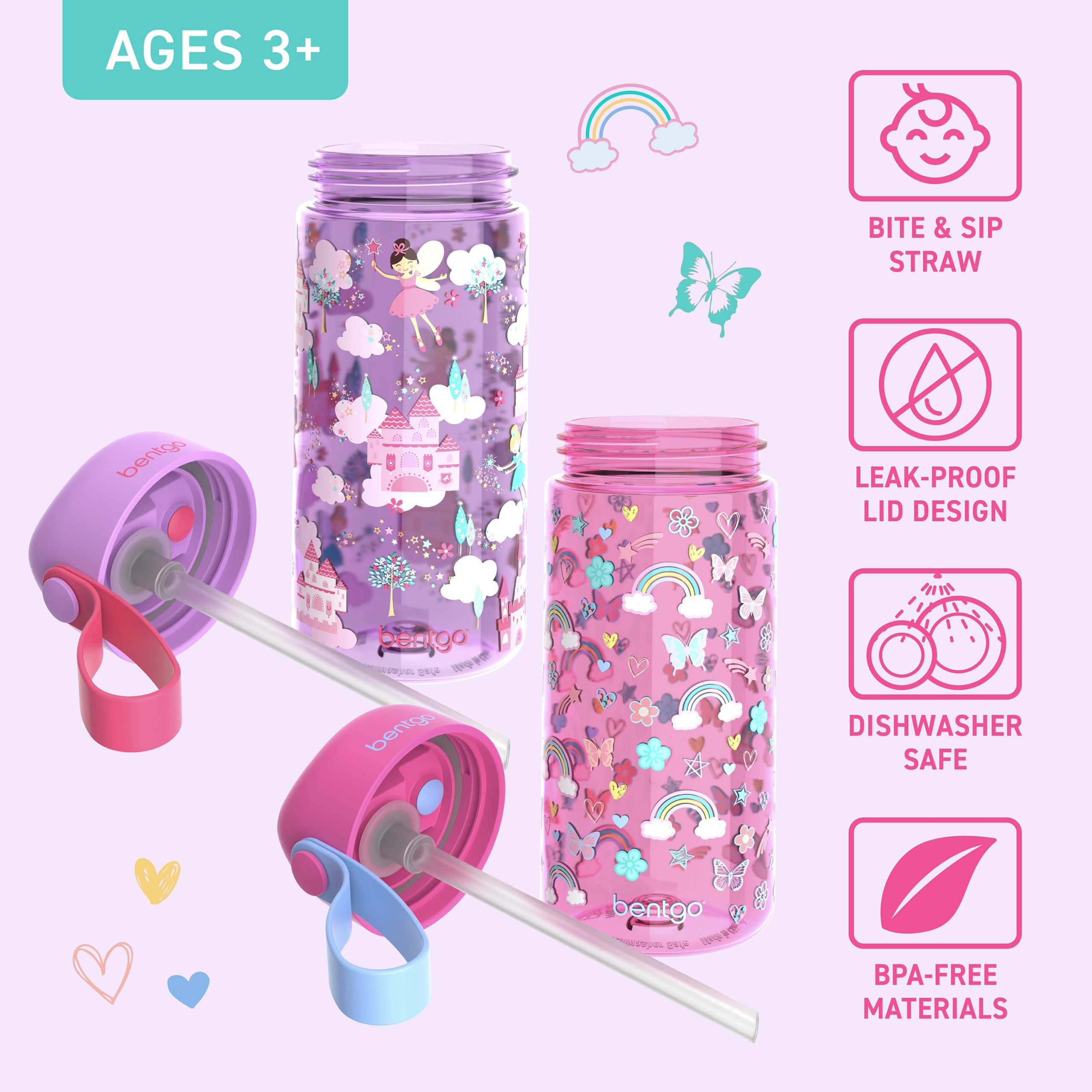 Bentgo Kids Prints Water Bottle (2-Pack) - Image 17