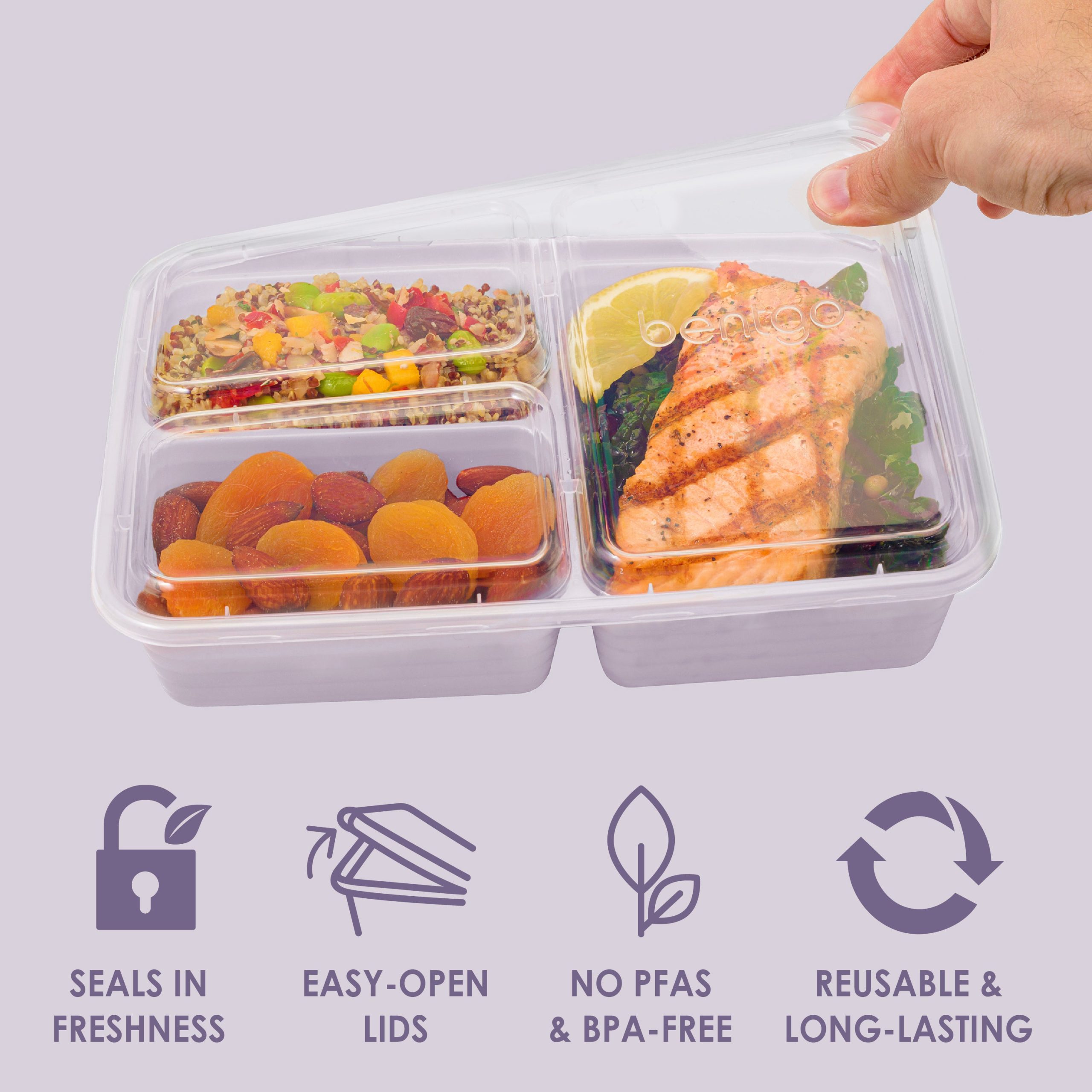 Bentgo Prep 3-Compartment Meal Prep Containers (20-Piece) - Image 4